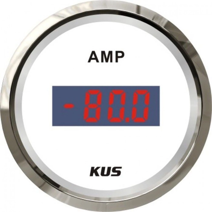 Амперметр цифровой 80-0-80 ампер WS бел/нерж KUS (KY26102)